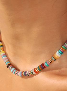 WEARRING彩色串珠天然石项链