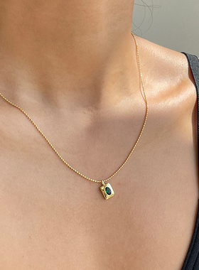 wearring复古轻奢方形女项链