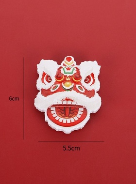 国朝新年冰箱贴可爱创意树脂冰箱贴卡通醒狮中国风冰箱装饰磁贴