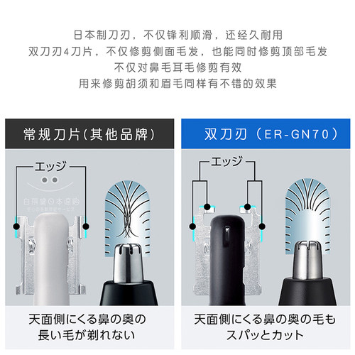 日本松下电动鼻毛修剪器ER-GN70/GN12刮耳毛剃修去鼻毛刀男女士用 - 图2
