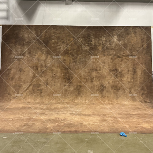 影楼棕色油画手绘背景墙商拍黄色破旧墙面影棚肌理影楼油画背景布 - 图0