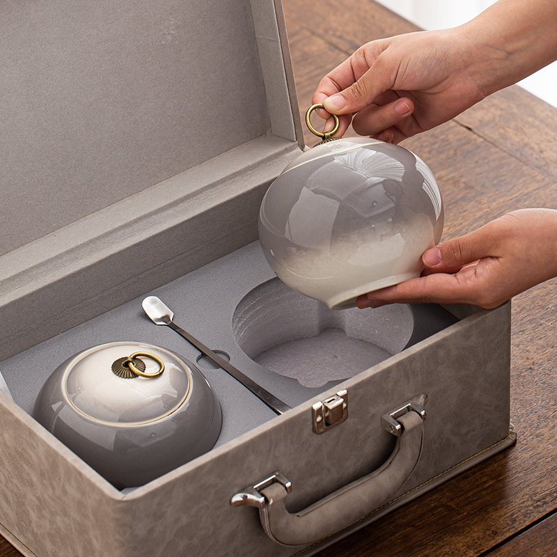 中式高档茶叶罐礼盒装空盒红茶绿茶普洱茶金骏眉包装盒空礼盒定制 - 图1