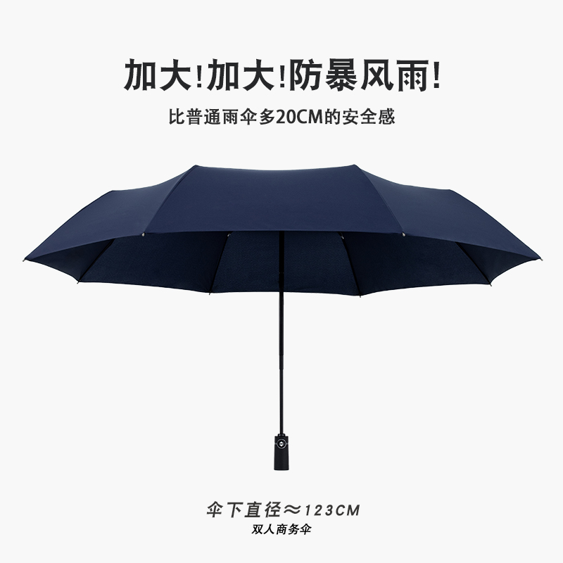 122cm加大双人商务雨伞防暴雨抗风全自动男士超大号折叠学生雨s伞 - 图2