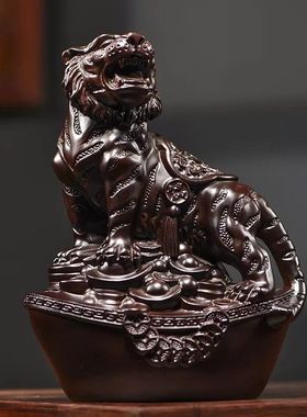 花梨木质老虎摆件实木十二生肖上