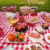 Корзина для пикника Ins Bamboo Baske Picnic Persance Products Net Red Полный набор покупок Dao Goto и ткачество