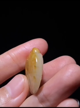 精品新疆和田籽料 甜蜜蜜 蜜蜂 满沁皮巧雕 玉质油润 28×26×8mm