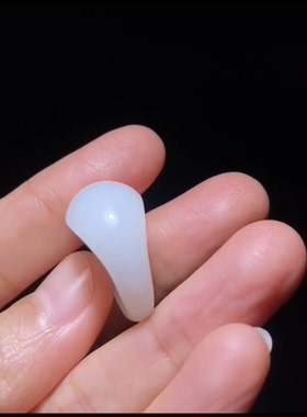 精品新疆和田籽料面包戒一级白油润细腻温润老糯15mm（港码约9#）