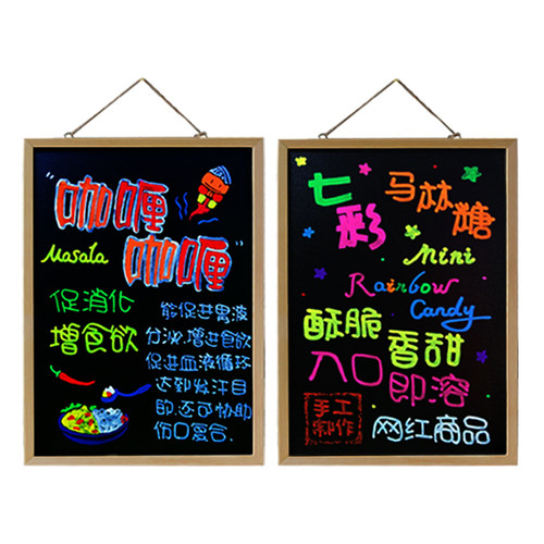 家用挂式可擦粉笔小黑板店铺教学培训双面磁性写字留言展示广告牌 - 图3
