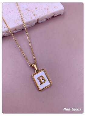 简约镀金颈链时尚天然欧美钛钢女