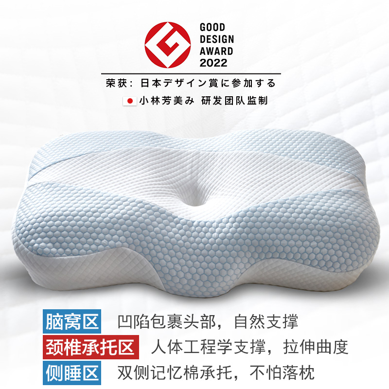 Amino cc深度睡眠零压慢回弹记忆枕头护颈椎助睡眠一对装成人-图0