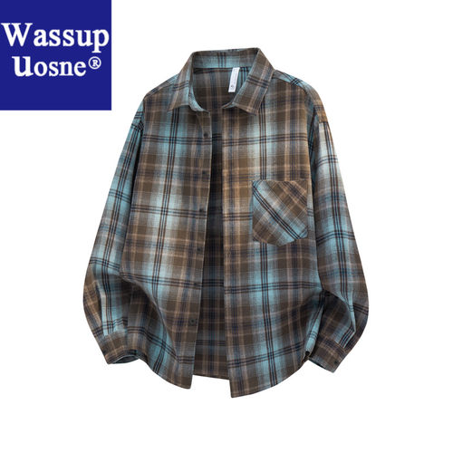 Wassup Uosne时尚休闲宽松复古春200300亚麻长6080岁夏季免烫痞帅 - 图0