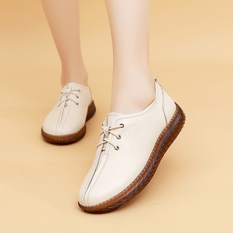 软底软面舒适女鞋牛筋底妈妈鞋春秋款真皮单鞋防滑平底女士软皮鞋,淘宝优惠券,粉丝福利购,淘宝优惠卷