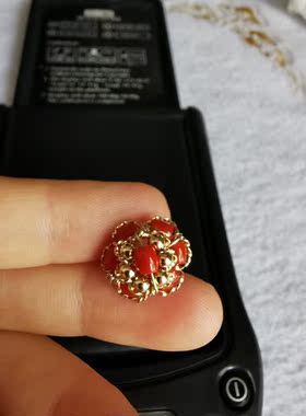 菲律宾红色珠子时尚风耳环