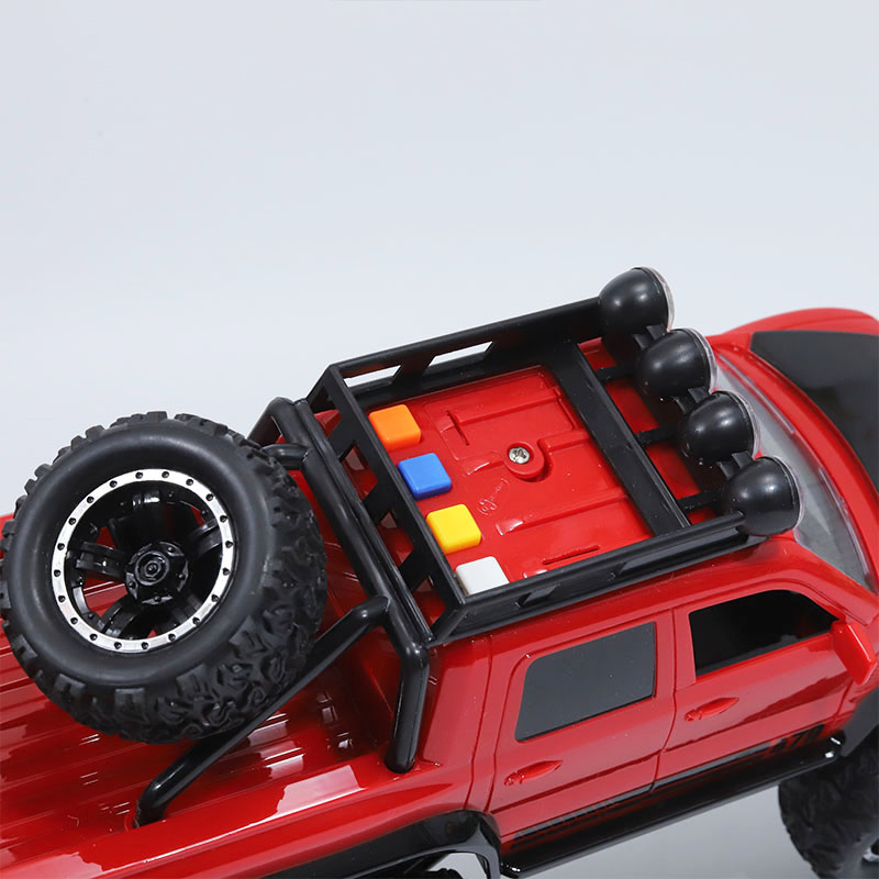 越野皮卡车玩具灯光音乐儿童开门故事车3岁大号六轮惯性汽车模型 - 图1