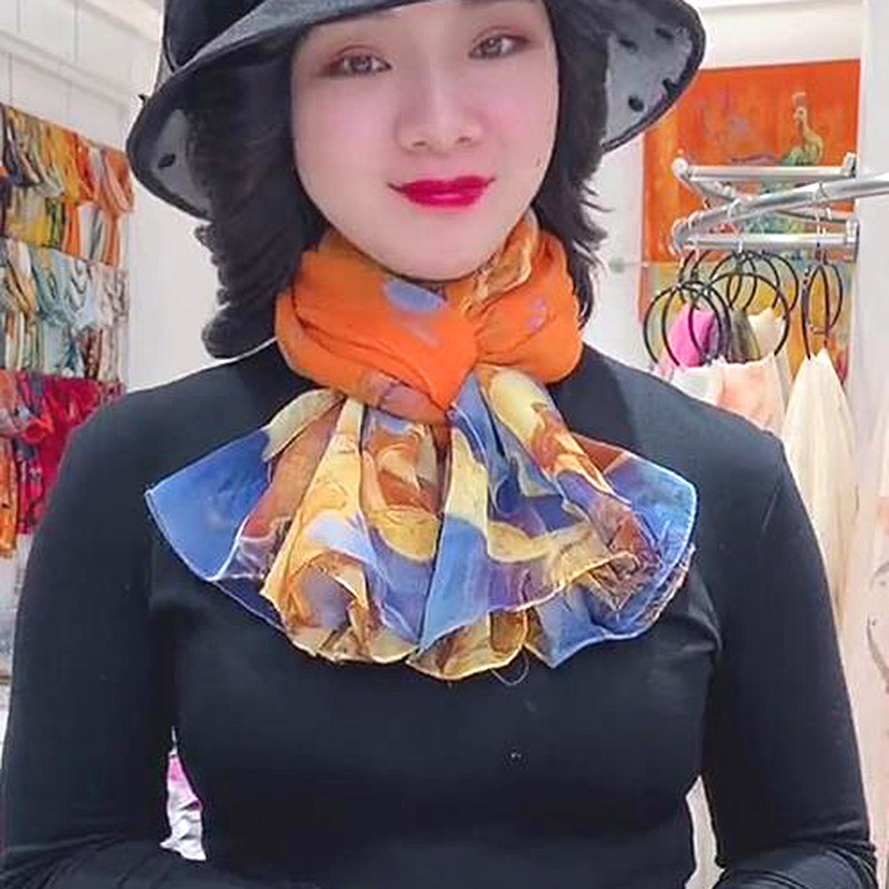 秋冬季新款云纹纱印花长款时尚百搭丝巾网红洋气保暖披肩围巾围脖,淘宝优惠券,粉丝福利购,淘宝优惠卷