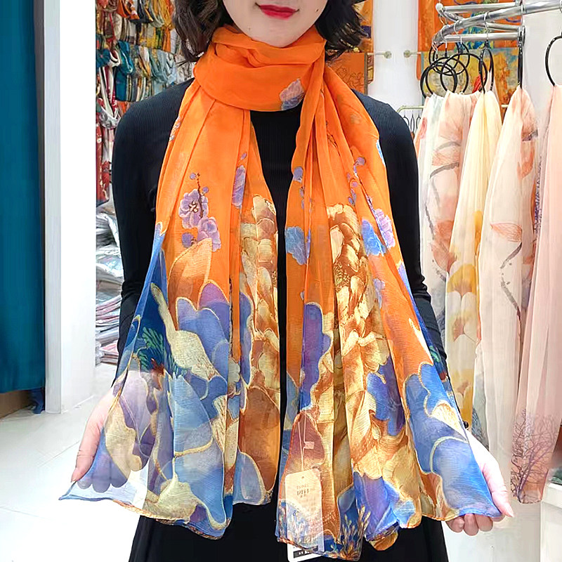 秋冬季新款云纹纱印花长款时尚百搭丝巾网红洋气保暖披肩围巾围脖,淘宝优惠券,粉丝福利购,淘宝优惠卷