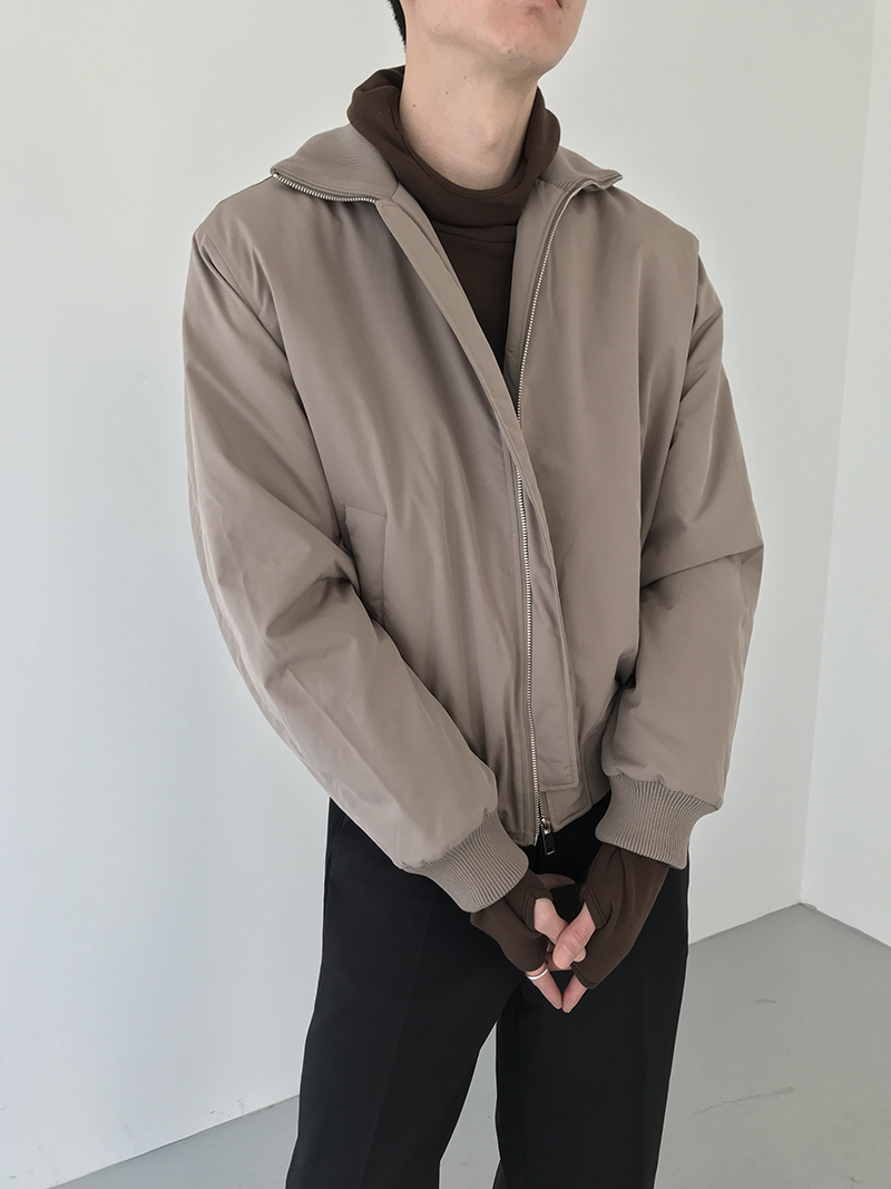 COLN针织可翻立领短款棉服 - 图1