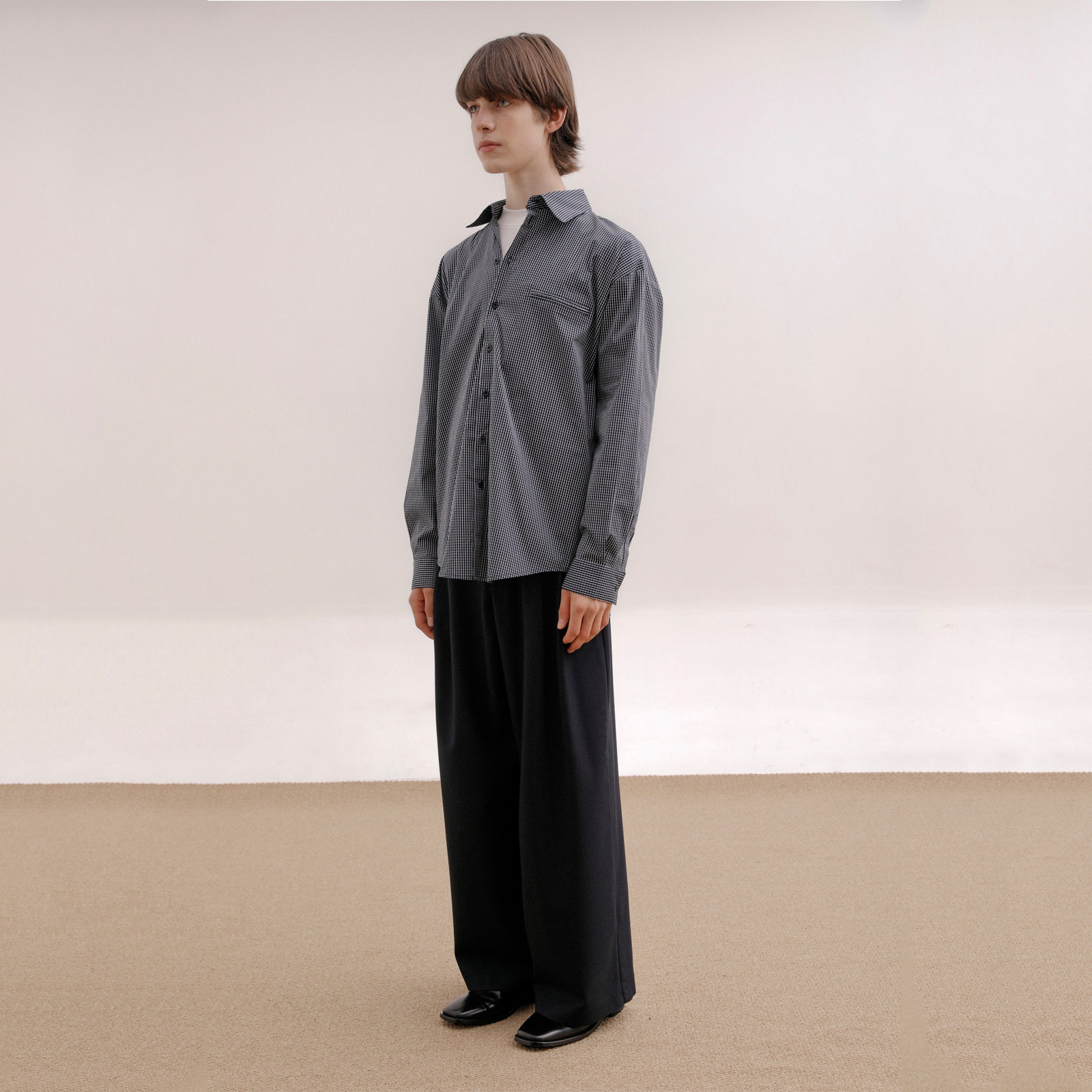 COLN想要miu里miu气怎么能没有1件称心如意的2025春长袖格子衬衫 - 图3