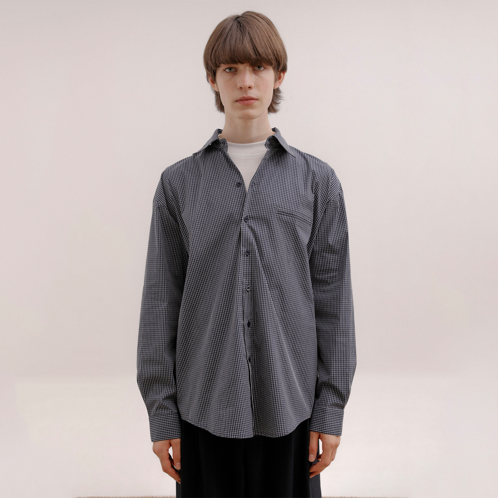 COLN想要miu里miu气怎么能没有1件称心如意的2025春长袖格子衬衫 - 图2