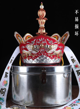 寺院瑜伽焰口法会僧帽手工苏绣毗卢帽法师帽五佛冠帽毗卢遮那佛帽
