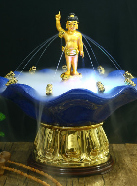 浴佛节装饰九龙吐水浴佛盆太子像佛诞日法会用品九龙吐水沐浴佛盆