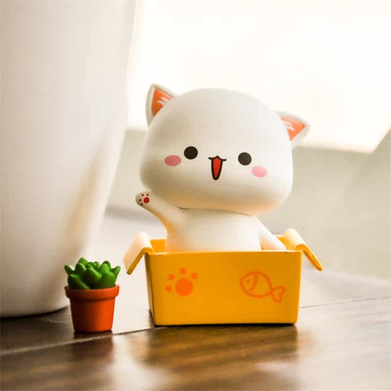 蜜桃猫快递盲盒闷包萌猫猫手办可插入可爱少女心表情包猫咪包邮