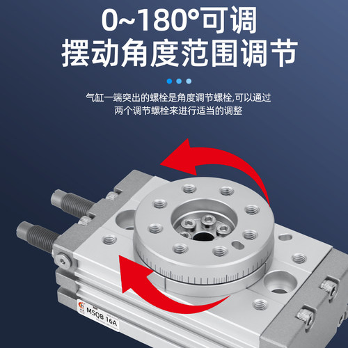 HRQ10/20/30A摆动回转旋转气缸MSQB7/10/20/30/50/70A100A200A/R - 图2
