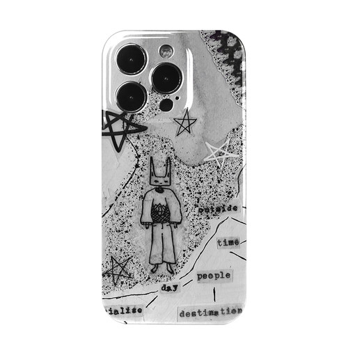 PlayGirl朋克星星涂鸦简约小众亚文化手机壳适用iPhone14plus苹果13promax华为Nova10新款mate50荣耀80原创OP - 图3