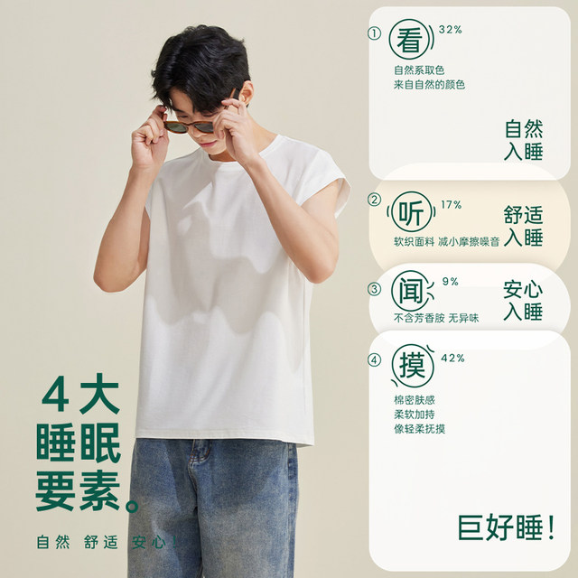 Anzhiban Great Coolness 2026 New Men's Pajamas Summer Cotton Sleeveless Tops Single-piece Home Clothing