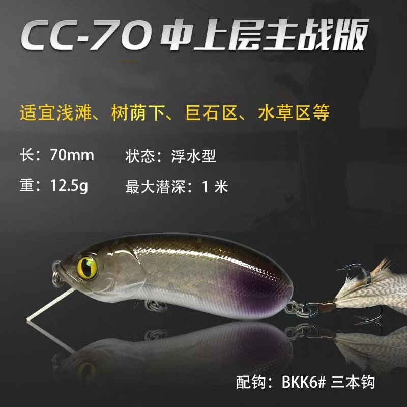 大河奔流CC60/CC50/CC70路亚饵小胖远投翘嘴军鱼专用假饵小胖子 - 图2