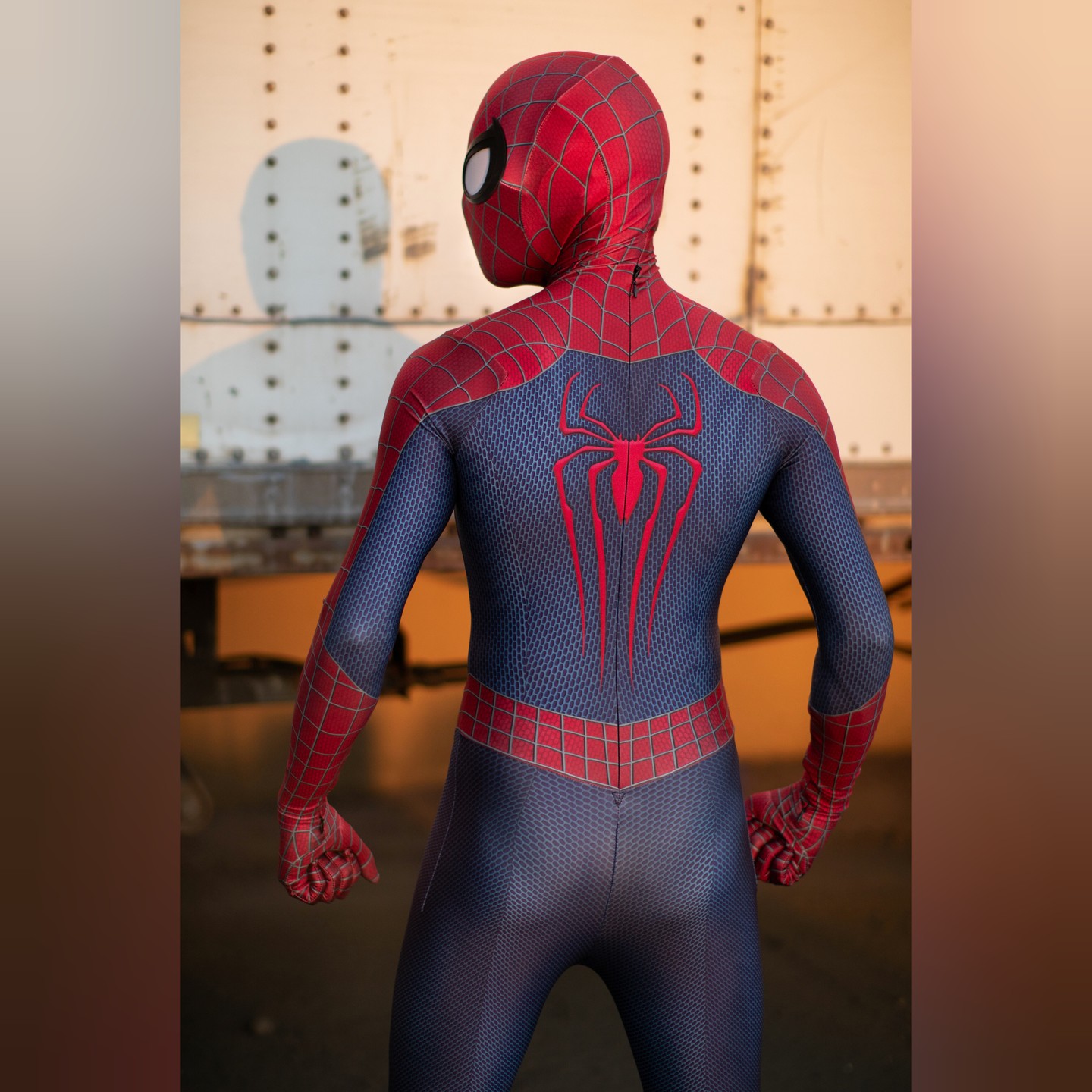 男款超凡2蜘蛛侠连体紧身衣Spiderman Cosplay万圣节角色扮演服 - 图0