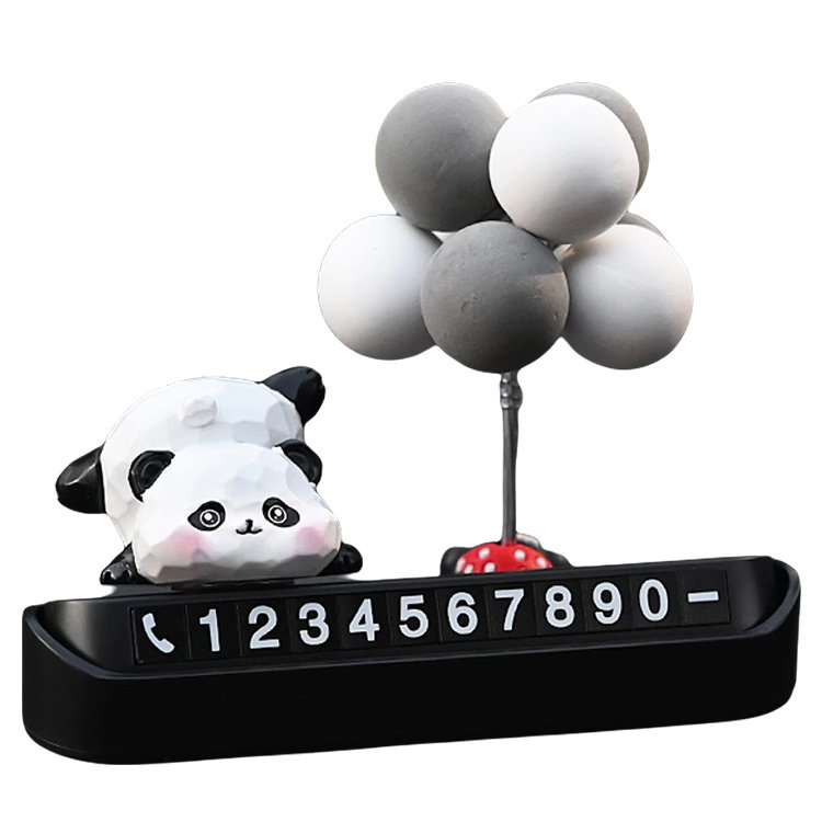 胖哒熊猫车载隐藏式挪车电话牌汽车临时停车号码牌车内饰用品摆件,淘宝优惠券,粉丝福利购,淘宝优惠卷