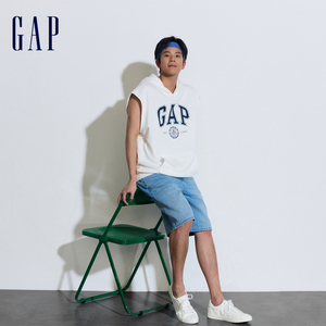 Gap男女装2024夏季新款logo无袖连帽卫衣宽松运动针织背心885520