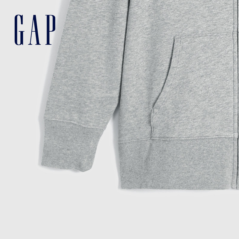 gap女装简约纯色拉链连帽衫卫衣 Gap卫衣/绒衫