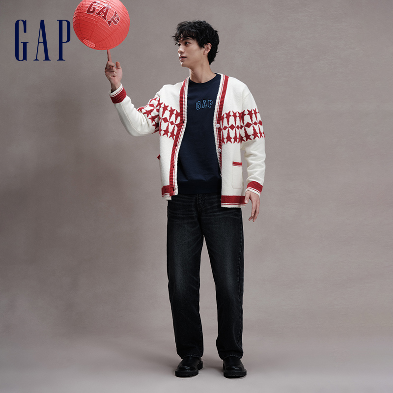 【GAP x 8ON8联名】龙年限定男女2024春季新款情侣针织开衫480034