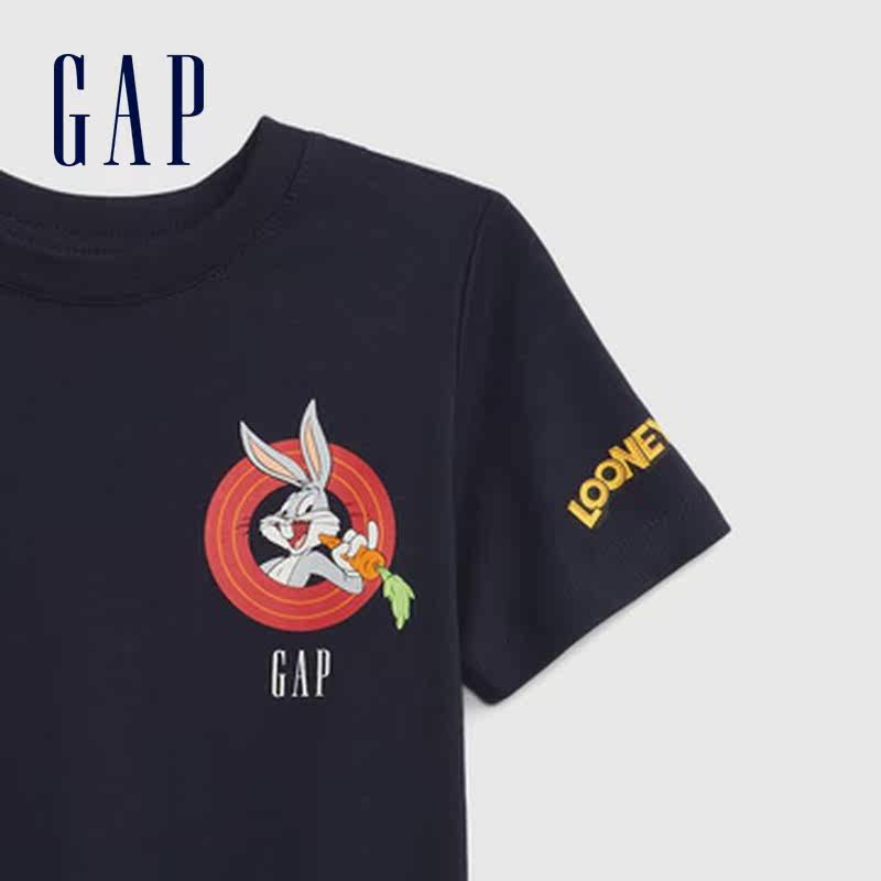 【兔八哥联名】gap男幼童纯棉打底衫 GapT恤