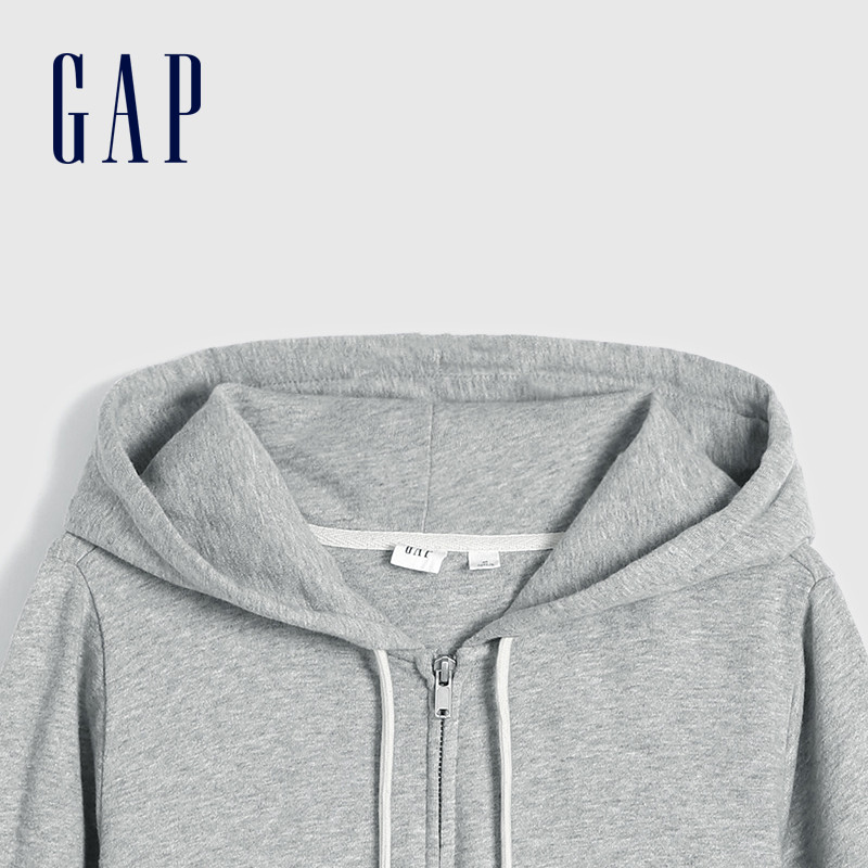gap女装简约纯色拉链连帽衫卫衣 Gap卫衣/绒衫