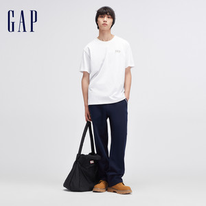 Gap男装2024春季新款美式复古宽松针织卫裤休闲直筒长裤889717