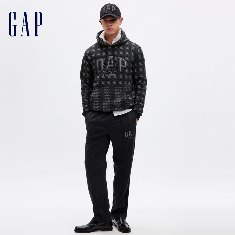 【GAP x DAP联名】男女同款宽松抓绒柔软连帽卫衣情侣装838149-图0