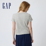 Gap Хлопковая летняя короткая белая спортивная футболка с коротким рукавом, облегающий крой