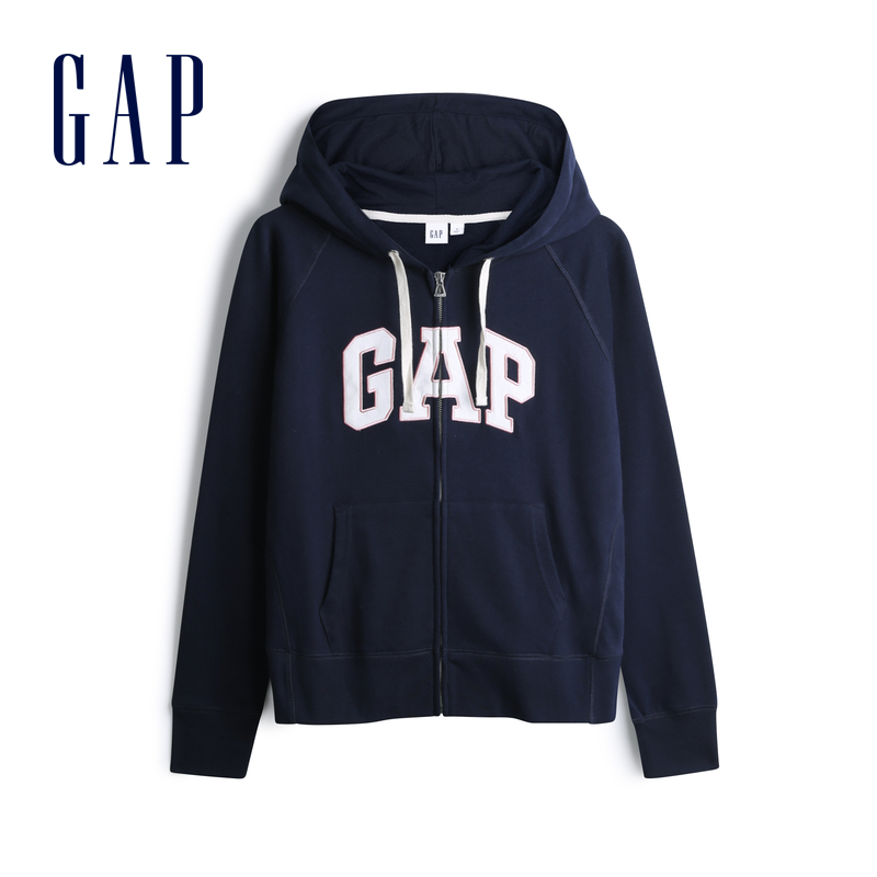 gap女装logo拉链连帽衫春 Gap卫衣/绒衫