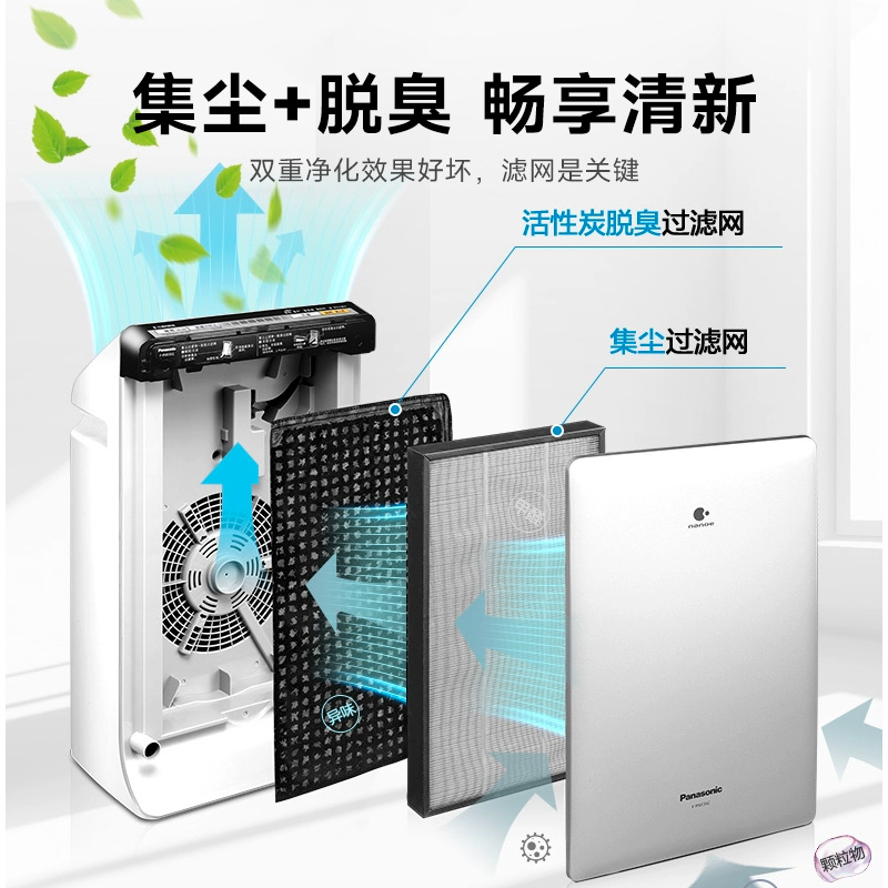 松下空气净化器家用卧室除雾霾PM2.5二手烟异味清新机F-PXF35C-S