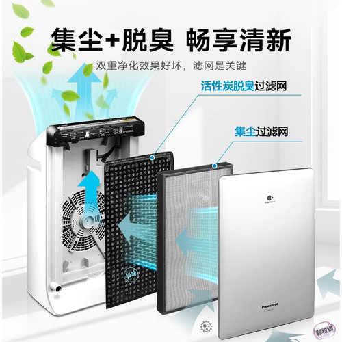 松下空气净化器家用卧室除雾霾PM2.5二手烟异味清新机F-PXF35C-S - 图0