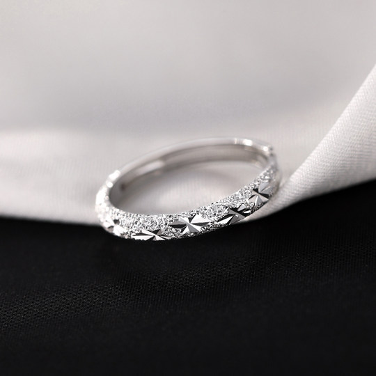 999 sterling silver star ring light luxury high-end vegetarian circle index finger ring female niche design open ring