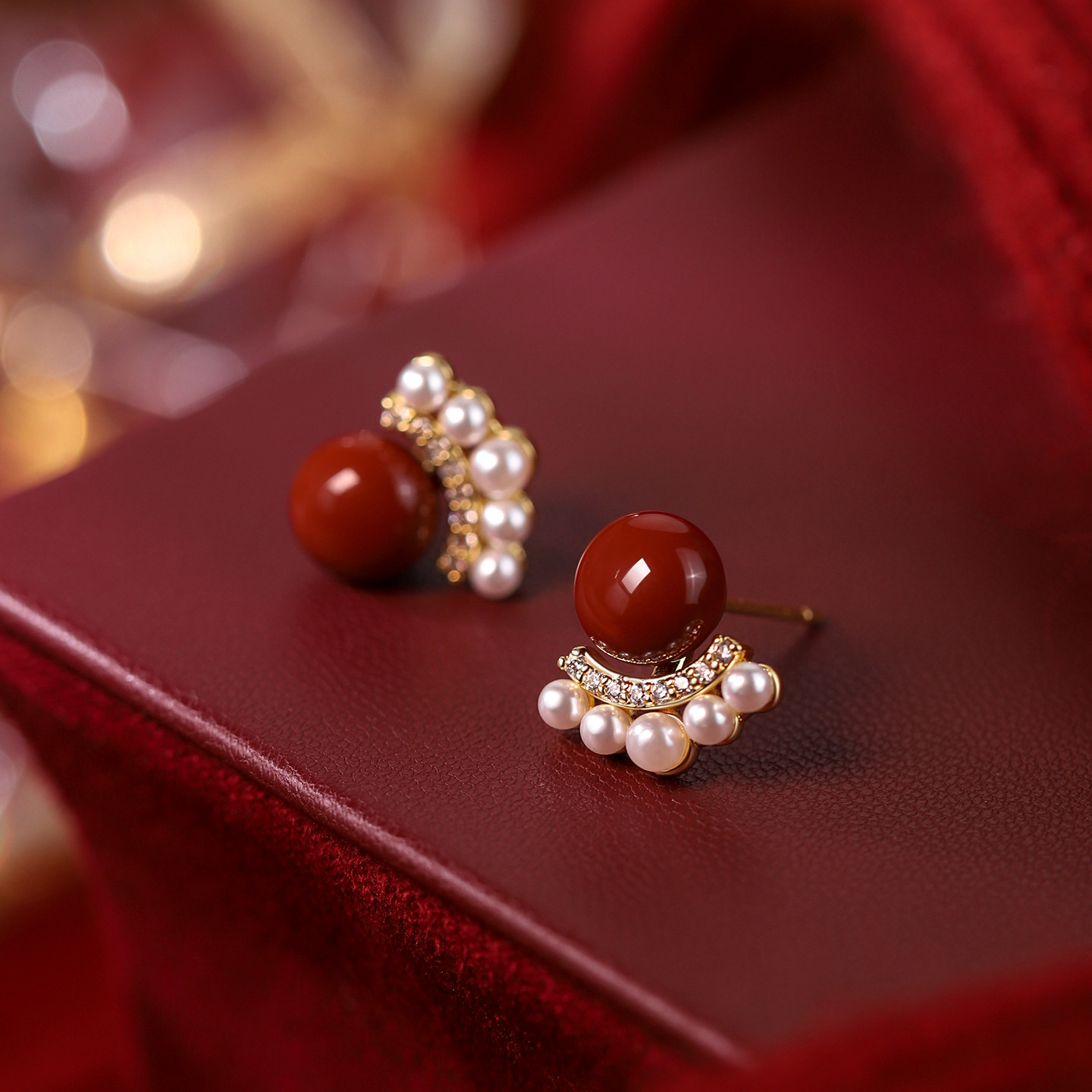 【巷南】999银红豆珍珠耳钉本命年耳环2026马高级感过新年女耳饰,淘宝优惠券,粉丝福利购,淘宝优惠卷