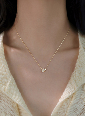 巷南925纯银爱心项链轻奢高级女