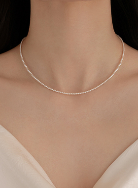 巷南施家小米珠颈链女锁骨链气质