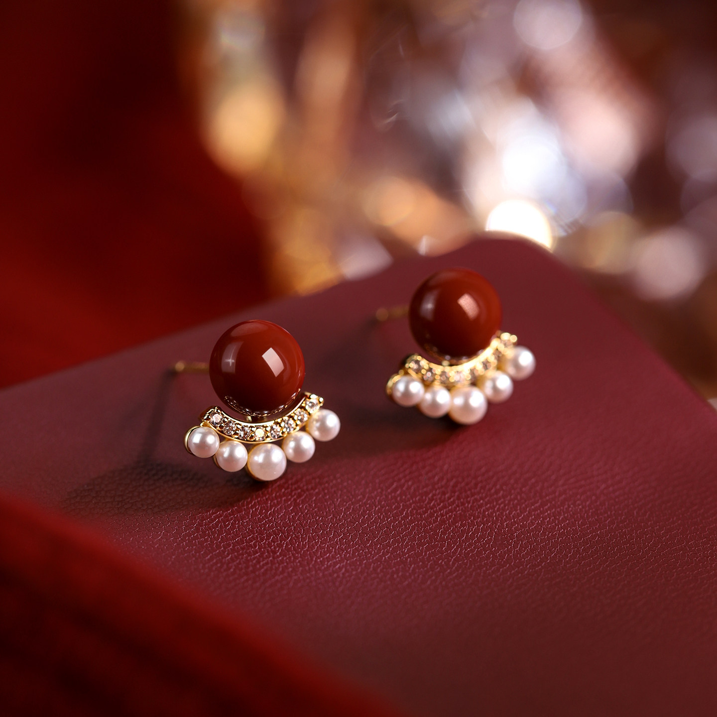 【巷南】999银红豆珍珠耳钉本命年耳环2026马高级感过新年女耳饰,淘宝优惠券,粉丝福利购,淘宝优惠卷