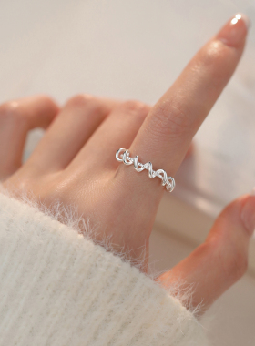 巷南925纯银缠绕戒指食指戒尾戒