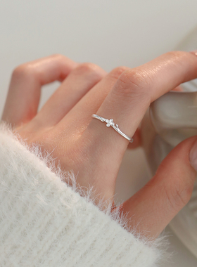 巷南999纯银花朵戒指小众设计女